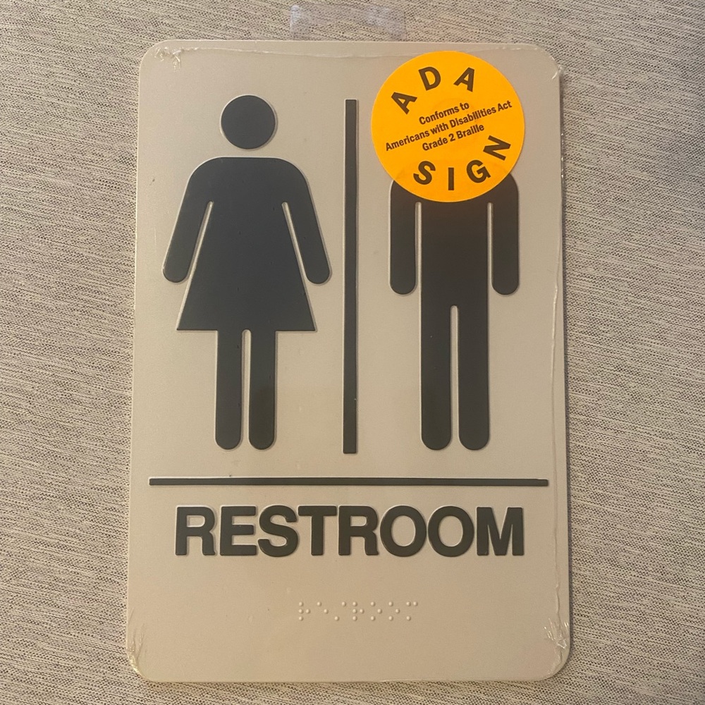Restroom‎ ADA sign with Braille